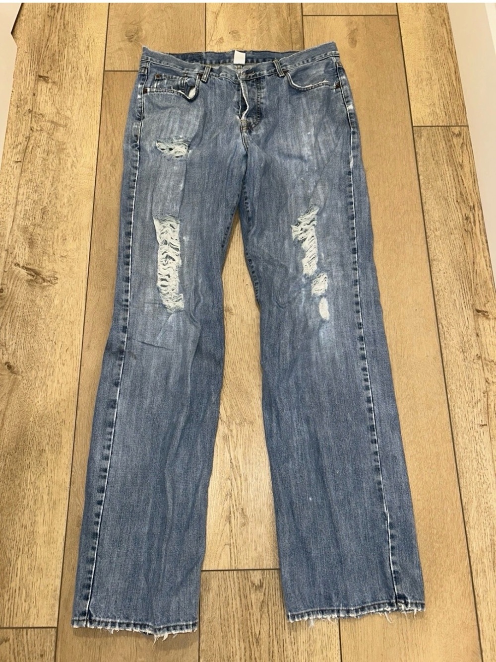 VTG Lucky Brand Dungaree Jeans Men's Size 36x34 Gene Montesano USA Made Distress